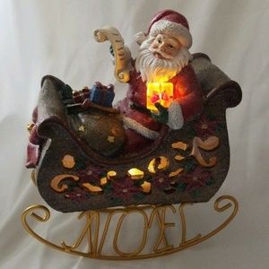 Santa Christmas Sleigh Toys Noel Light Up Timer